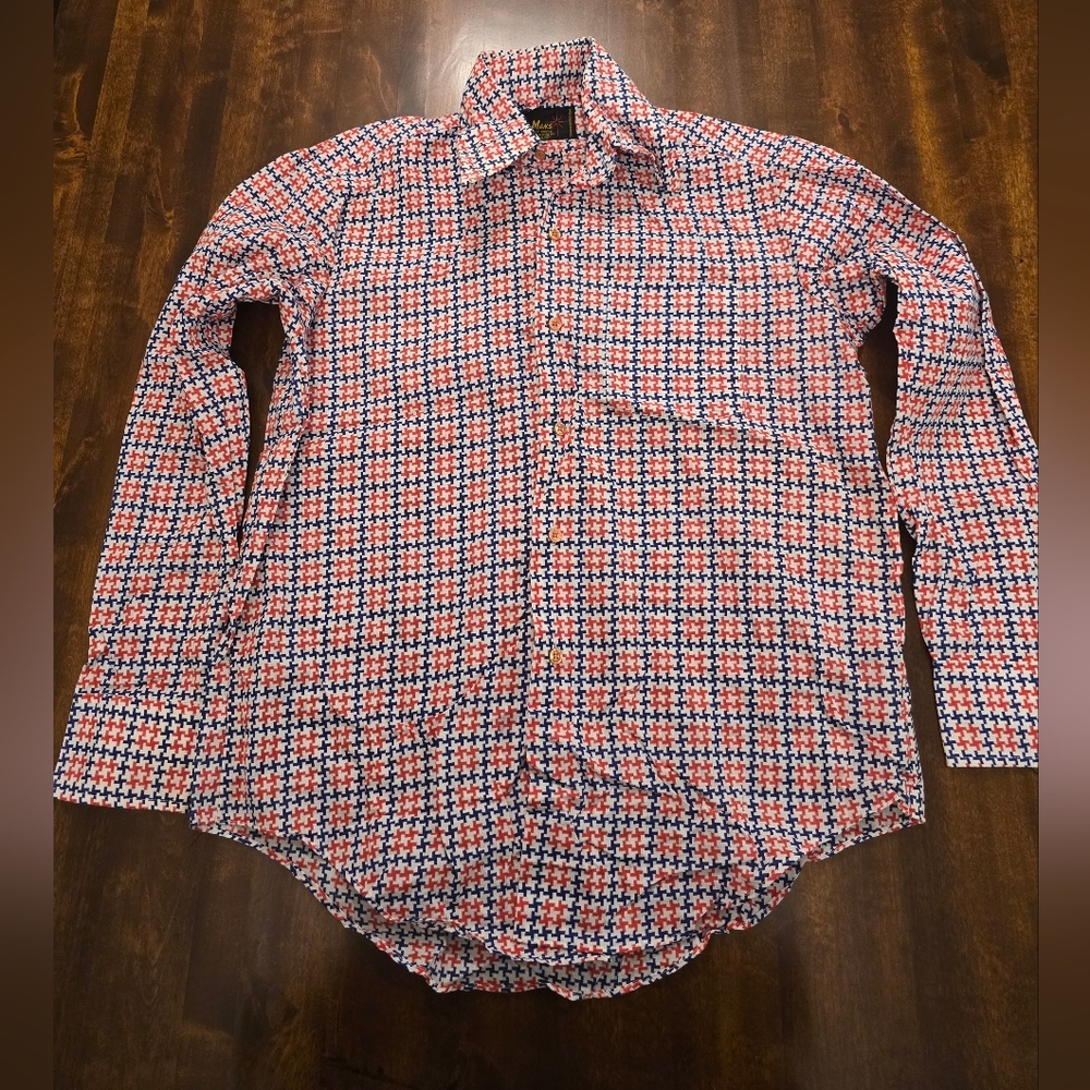 Vintage Tab Collar 60s-70s True Vintage Button Down Shirt
